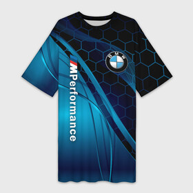 Платье-футболка 3D с принтом BMW | БМВ M POWER в Курске,  |  | bmw | bmw motorsport | bmw performance | carbon | m | m power | motorsport | performance | sport | бмв | карбон | моторспорт | спорт