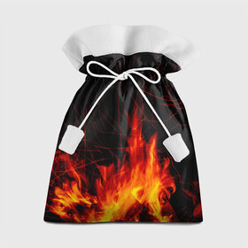 Подарочный 3D мешок с принтом Ночной костер в лесу в Курске, 100% полиэстер | Размер: 29*39 см | дрова | искры | ночь | огонь