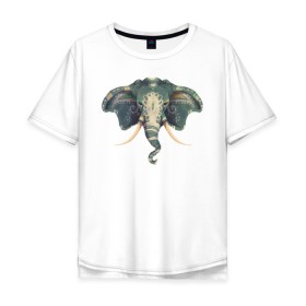 Мужская футболка хлопок Oversize с принтом Elephant в Курске, 100% хлопок | свободный крой, круглый ворот, “спинка” длиннее передней части | art | elephant | арт | слон