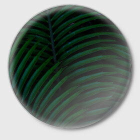 Значок с принтом Пальмовые листья в Курске,  металл | круглая форма, металлическая застежка в виде булавки | пальмы | папоротник | тропики