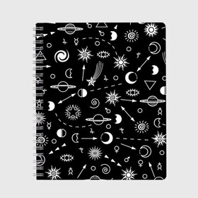 Тетрадь с принтом Космос в Курске, 100% бумага | 48 листов, плотность листов — 60 г/м2, плотность картонной обложки — 250 г/м2. Листы скреплены сбоку удобной пружинной спиралью. Уголки страниц и обложки скругленные. Цвет линий — светло-серый
 | alien | galaxy | moon | nasa | pattern | space | star | sun | ufo | астрономия | звезды | космонавтика | космос | луна | наса | нло | паттерн | пришельцы