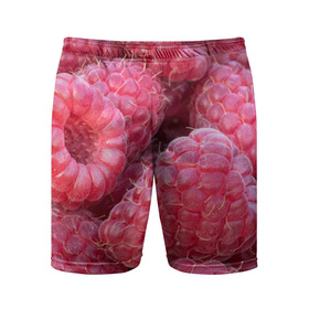 Мужские шорты спортивные с принтом Очень много малины в Курске,  |  | Тематика изображения на принте: плоды | ягоды