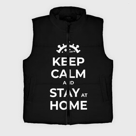 Мужской жилет утепленный 3D с принтом Keep calm and stay at home в Курске,  |  | covid | covid 19 | keep calm | stay home | stayhome | коронавирус