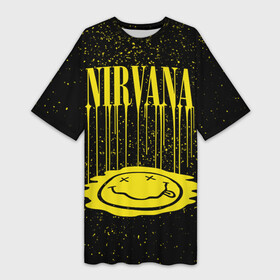 Платье-футболка 3D с принтом Nirvana в Курске,  |  | bleach | blew | cobain | dave | geffen | hormoaning | in utero | incesticide | krist | kurt | nevermind | nirvana | novoselic | rock | vevo | геффен | курт кобейн | нирвана | рок