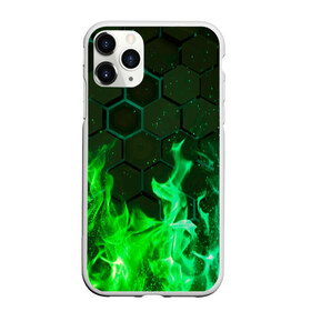 Чехол для iPhone 11 Pro Max матовый с принтом Fire в Курске, Силикон |  | fire | psicodelic | абстрактный | абстракция | зелёный | зеленый огонь | калейдоскоп | огонь | пламя | пламя космос | психоделика | радужный | разводы красок | северное сияние | фракталы