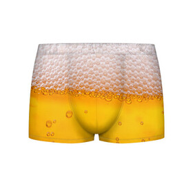 Мужские трусы 3D с принтом ЖИВОЕ ПЕННОЕ в Курске, 50% хлопок, 50% полиэстер | классическая посадка, на поясе мягкая тканевая резинка | Тематика изображения на принте: beer | бир | напитки | пенное