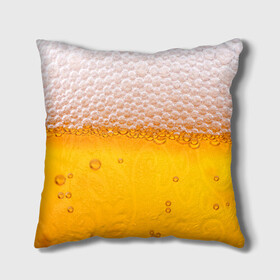 Подушка 3D с принтом ЖИВОЕ ПЕННОЕ в Курске, наволочка – 100% полиэстер, наполнитель – холлофайбер (легкий наполнитель, не вызывает аллергию). | состоит из подушки и наволочки. Наволочка на молнии, легко снимается для стирки | beer | бир | напитки | пенное