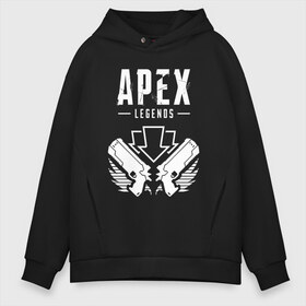 Мужское худи Oversize хлопок с принтом APEX LEGENDS УЛЫБКА УДАЧИ в Курске, френч-терри — 70% хлопок, 30% полиэстер. Мягкий теплый начес внутри —100% хлопок | боковые карманы, эластичные манжеты и нижняя кромка, капюшон на магнитной кнопке | 3 сезон. | 4 сезон | apex legends | season 5 | апекс | апекс легенд | сезон 5