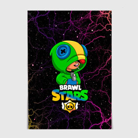 Постер с принтом Leon Brawl Stars в Курске, 100% бумага
 | бумага, плотность 150 мг. Матовая, но за счет высокого коэффициента гладкости имеет небольшой блеск и дает на свету блики, но в отличии от глянцевой бумаги не покрыта лаком | brawl stars | brawl stars leon | leon | leon green | бравл старс | зеленый леон | леон | леон огонь | леон старс | скин зеленый