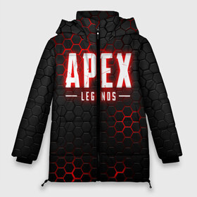Женская зимняя куртка 3D с принтом APEX LEGENDS в Курске, верх — 100% полиэстер; подкладка — 100% полиэстер; утеплитель — 100% полиэстер | длина ниже бедра, силуэт Оверсайз. Есть воротник-стойка, отстегивающийся капюшон и ветрозащитная планка. 

Боковые карманы с листочкой на кнопках и внутренний карман на молнии | apex | apex legends | battle | battle royal | bloodhound | titanfall | wraith | апекс | апекс легендс | батл рояль | битва | война | каустик | королевская битва