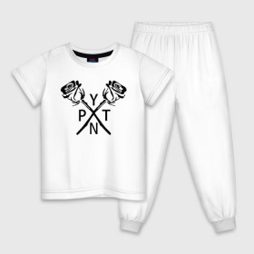 Детская пижама хлопок с принтом PYTN X ROSE. в Курске, 100% хлопок |  брюки и футболка прямого кроя, без карманов, на брюках мягкая резинка на поясе и по низу штанин
 | payton | payton moormeie | pytn | rose | блогер | знаменитость | пейтон | пейтон моормиер | тиктоенр