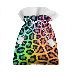 Подарочный 3D мешок с принтом JAGUAR GRADIENT в Курске, 100% полиэстер | Размер: 29*39 см | cat | jaguar | leopard | yaguar | дикая кошка | животные | кошка | леопард | пятна животного | текстура | шерсть | ягуар