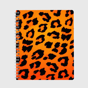 Тетрадь с принтом JAGUAR GOLD в Курске, 100% бумага | 48 листов, плотность листов — 60 г/м2, плотность картонной обложки — 250 г/м2. Листы скреплены сбоку удобной пружинной спиралью. Уголки страниц и обложки скругленные. Цвет линий — светло-серый
 | Тематика изображения на принте: cat | jaguar | leopard | yaguar | дикая кошка | животные | кошка | леопард | пятна животного | текстура | шерсть | ягуар