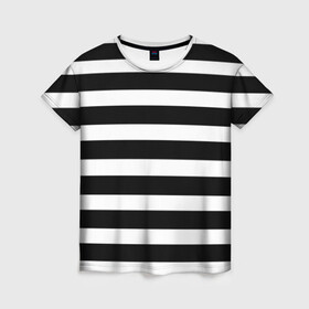 Женская футболка 3D с принтом Моряк в Курске, 100% полиэфир ( синтетическое хлопкоподобное полотно) | прямой крой, круглый вырез горловины, длина до линии бедер | goalkeeper | lines | prisoner | stripes | вратарь | заключённый | линии | матрос | море | моряк | полосы