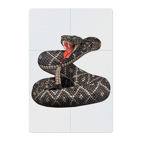 Магнитный плакат 2Х3 с принтом Гремучая змея в Курске, Полимерный материал с магнитным слоем | 6 деталей размером 9*9 см | Тематика изображения на принте: гремучая змея | животные | звери | змея | опасность | пресмыкающиеся | рисунок