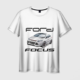Мужская футболка 3D с принтом FORD в Курске, 100% полиэфир | прямой крой, круглый вырез горловины, длина до линии бедер | focus | ford | авто | гонки | машина | тачка | фокус | форд