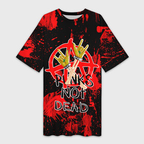 Платье-футболка 3D с принтом Анархия в Курске,  |  | art | punk | punks not dead | rock | sons of anarchy | анархия | арт | гражданская оборона | группа | егор летов | логотип | надпись | панк | панк рок | рок