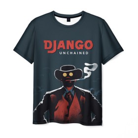 Мужская футболка 3D с принтом Django в Курске, 100% полиэфир | прямой крой, круглый вырез горловины, длина до линии бедер | django | tarantino | джанго | джанго освобожденный | тарантино