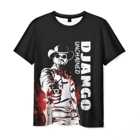 Мужская футболка 3D с принтом Django в Курске, 100% полиэфир | прямой крой, круглый вырез горловины, длина до линии бедер | Тематика изображения на принте: django | tarantino | джанго | джанго освобожденный | тарантино