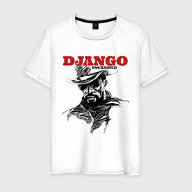 Мужская футболка хлопок с принтом Django в Курске, 100% хлопок | прямой крой, круглый вырез горловины, длина до линии бедер, слегка спущенное плечо. | Тематика изображения на принте: django | tarantino | джанго | джанго освобожденный | тарантино