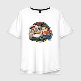 Мужская футболка хлопок Oversize с принтом Back to the Future в Курске, 100% хлопок | свободный крой, круглый ворот, “спинка” длиннее передней части | django | tarantino | джанго | джанго освобожденный | тарантино