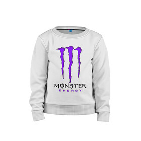 Детский свитшот хлопок с принтом MONSTER ENERGY в Курске, 100% хлопок | круглый вырез горловины, эластичные манжеты, пояс и воротник | black monster | bmx | claw | cybersport | energy | monster | monster energy | moto | motocross | race | sport | киберспорт | когти | монстер энерджи | монстр | мото | мотокросс | ралли | скейтбординг | спорт | т | энергия