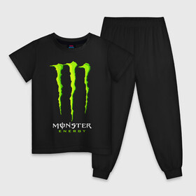 Детская пижама хлопок с принтом MONSTER ENERGY в Курске, 100% хлопок |  брюки и футболка прямого кроя, без карманов, на брюках мягкая резинка на поясе и по низу штанин
 | black monster | bmx | claw | cybersport | energy | monster | monster energy | moto | motocross | race | sport | киберспорт | когти | монстер энерджи | монстр | мото | мотокросс | ралли | скейтбординг | спорт | т | энергия