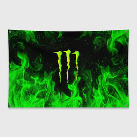 Флаг-баннер с принтом MONSTER ENERGY в Курске, 100% полиэстер | размер 67 х 109 см, плотность ткани — 95 г/м2; по краям флага есть четыре люверса для крепления | black monster | bmx | claw | cybersport | energy | monster | monster energy | moto | motocross | race | sport | киберспорт | когти | монстер энерджи | монстр | мото | мотокросс | ралли | скейтбординг | спорт | т | энергия