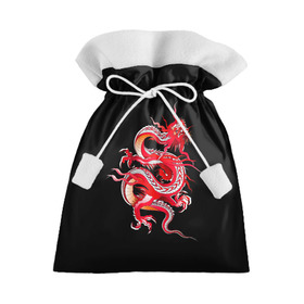 Подарочный 3D мешок с принтом Дракон в Курске, 100% полиэстер | Размер: 29*39 см | Тематика изображения на принте: арт | дракон | дракоша | животные | картинка | китайский дракон | красный дракон | рисунок | японский дракон | ящер