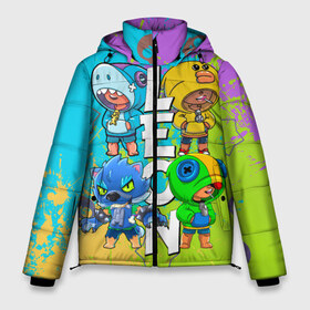 Мужская зимняя куртка 3D с принтом Brawl Stars Leon Quattro в Курске, верх — 100% полиэстер; подкладка — 100% полиэстер; утеплитель — 100% полиэстер | длина ниже бедра, свободный силуэт Оверсайз. Есть воротник-стойка, отстегивающийся капюшон и ветрозащитная планка. 

Боковые карманы с листочкой на кнопках и внутренний карман на молнии. | brawl leon | brawl stars | leon | leon green | leon sally | leon shark | leon wolf | бравл старс | леон | леон акула | леон бравл | леон волк | леон салли
