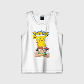 Детская майка хлопок с принтом Pokemon в Курске,  |  | anime | pikachu | pokemon | pokemon logo | аниме | анимэ | пика | пикачу | покемон | покемон лого | покемон постер | эш и пикачу | эш кетчум | японский