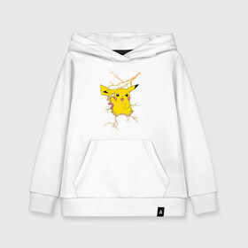 Детская толстовка хлопок с принтом Pikachu в Курске, 100% хлопок | Круглый горловой вырез, эластичные манжеты, пояс, капюшен | anime | pikachu | pokemon | pokemon logo | аниме | анимэ | пика | пикачу | покемон | покемон постер | эш и пикачу | эш кетчум | япония | японский