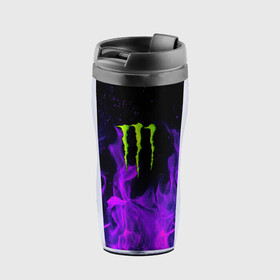 Термокружка-непроливайка с принтом MONSTER ENERGY в Курске, внутренняя часть — пищевой пластик, наружная часть — прозрачный пластик, между ними — полиграфическая вставка с рисунком | объем — 350 мл, герметичная крышка | black monster | bmx | claw | cybersport | energy | monster | monster energy | moto | motocross | race | sport | киберспорт | когти | монстер энерджи | монстр | мото | мотокросс | ралли | скейтбординг | спорт | т | энергия