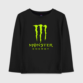 Детский лонгслив хлопок с принтом MONSTER ENERGY в Курске, 100% хлопок | круглый вырез горловины, полуприлегающий силуэт, длина до линии бедер | black monster | bmx | claw | cybersport | energy | monster | monster energy | moto | motocross | race | sport | киберспорт | когти | монстер энерджи | монстр | мото | мотокросс | ралли | скейтбординг | спорт | т | энергия