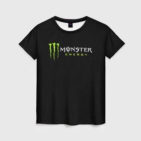 Женская футболка 3D с принтом MONSTER ENERGY в Курске, 100% полиэфир ( синтетическое хлопкоподобное полотно) | прямой крой, круглый вырез горловины, длина до линии бедер | black monster | bmx | claw | cybersport | energy | monster | monster energy | moto | motocross | race | sport | киберспорт | когти | монстер энерджи | монстр | мото | мотокросс | ралли | скейтбординг | спорт | т | энергия