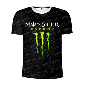 Мужская футболка 3D спортивная с принтом MONSTER ENERGY  в Курске, 100% полиэстер с улучшенными характеристиками | приталенный силуэт, круглая горловина, широкие плечи, сужается к линии бедра | Тематика изображения на принте: black monster | bmx | claw | cybersport | energy | monster | monster energy | moto | motocross | race | sport | киберспорт | когти | монстер энерджи | монстр | мото | мотокросс | ралли | скейтбординг | спорт | т | энергия