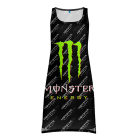 Платье-майка 3D с принтом MONSTER ENERGY | МОНСТЕР ЭНЕРДЖИ (Z) в Курске, 100% полиэстер | полуприлегающий силуэт, широкие бретели, круглый вырез горловины, удлиненный подол сзади. | black monster | bmx | claw | cybersport | energy | monster | monster energy | moto | motocross | race | sport | киберспорт | когти | монстер энерджи | монстр | мото | мотокросс | ралли | скейтбординг | спорт | т | энергия