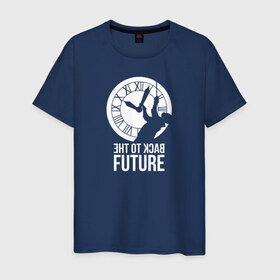 Мужская футболка хлопок с принтом Back to the Future в Курске, 100% хлопок | прямой крой, круглый вырез горловины, длина до линии бедер, слегка спущенное плечо. | back to the future | bttf | марти макфлай