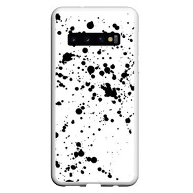Чехол для Samsung Galaxy S10 с принтом Далматинец в Курске, Силикон | Область печати: задняя сторона чехла, без боковых панелей | Тематика изображения на принте: брызги краски | далматинец | краска | пятно | с брызгами | черные пятна