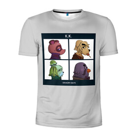 Мужская футболка 3D спортивная с принтом Animal Crossing в Курске, 100% полиэстер с улучшенными характеристиками | приталенный силуэт, круглая горловина, широкие плечи, сужается к линии бедра | animal crossing | game | gorillaz | new horizons | nintendo | горилаз | животные | игра | нинтендо