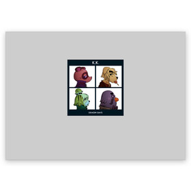 Поздравительная открытка с принтом Animal Crossing в Курске, 100% бумага | плотность бумаги 280 г/м2, матовая, на обратной стороне линовка и место для марки
 | Тематика изображения на принте: animal crossing | game | gorillaz | new horizons | nintendo | горилаз | животные | игра | нинтендо