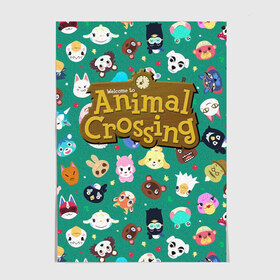 Постер с принтом Animal Crossing в Курске, 100% бумага
 | бумага, плотность 150 мг. Матовая, но за счет высокого коэффициента гладкости имеет небольшой блеск и дает на свету блики, но в отличии от глянцевой бумаги не покрыта лаком | animal crossing | game | new horizons | nintendo | животные | игра | нинтендо