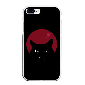 Чехол для iPhone 7Plus/8 Plus матовый с принтом Vampire Cat в Курске, Силикон | Область печати: задняя сторона чехла, без боковых панелей | Тематика изображения на принте: art | cat | red moon | vampire | арт | вампир | животные | картинка | кот | котик | кошка | красная луна | рисунок