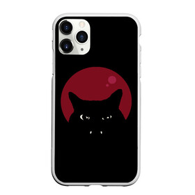 Чехол для iPhone 11 Pro Max матовый с принтом Vampire Cat в Курске, Силикон |  | art | cat | red moon | vampire | арт | вампир | животные | картинка | кот | котик | кошка | красная луна | рисунок