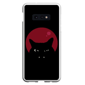 Чехол для Samsung S10E с принтом Vampire Cat в Курске, Силикон | Область печати: задняя сторона чехла, без боковых панелей | art | cat | red moon | vampire | арт | вампир | животные | картинка | кот | котик | кошка | красная луна | рисунок