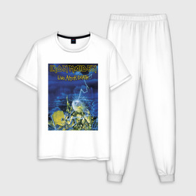 Мужская пижама хлопок с принтом Iron Maiden в Курске, 100% хлопок | брюки и футболка прямого кроя, без карманов, на брюках мягкая резинка на поясе и по низу штанин
 | iron maiden | арт | метал | музыка | рок