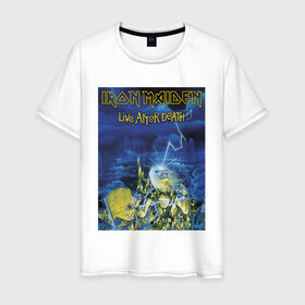 Мужская футболка хлопок с принтом Iron Maiden в Курске, 100% хлопок | прямой крой, круглый вырез горловины, длина до линии бедер, слегка спущенное плечо. | iron maiden | арт | метал | музыка | рок