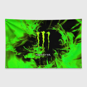 Флаг-баннер с принтом MONSTER ENERGY в Курске, 100% полиэстер | размер 67 х 109 см, плотность ткани — 95 г/м2; по краям флага есть четыре люверса для крепления | black monster | bmx | claw | cybersport | energy | monster | monster energy | moto | motocross | race | sport | киберспорт | когти | монстер энерджи | монстр | мото | мотокросс | ралли | скейтбординг | спорт | энергия