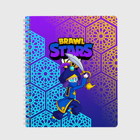 Тетрадь с принтом MORTIS BRAWL STARS в Курске, 100% бумага | 48 листов, плотность листов — 60 г/м2, плотность картонной обложки — 250 г/м2. Листы скреплены сбоку удобной пружинной спиралью. Уголки страниц и обложки скругленные. Цвет линий — светло-серый
 | brawl | brawl stars | brawl stars rogue mortis | clash | mortis brawl stars | rogue mortis | бравл старс | бравл старс коварный мортис | игра | коварный мортис | мобильные игры | мортис