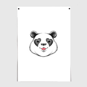 Постер с принтом Panda в Курске, 100% бумага
 | бумага, плотность 150 мг. Матовая, но за счет высокого коэффициента гладкости имеет небольшой блеск и дает на свету блики, но в отличии от глянцевой бумаги не покрыта лаком | cute | cutie | heart | love | panda | арт | животное | животные | картинка | милая панда | панда | рисунок | сердце